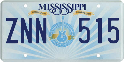 MS license plate ZNN515