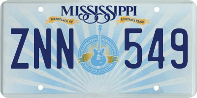 MS license plate ZNN549