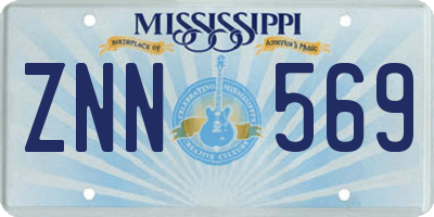 MS license plate ZNN569