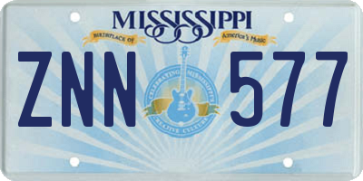 MS license plate ZNN577