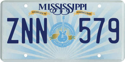 MS license plate ZNN579