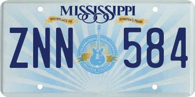 MS license plate ZNN584