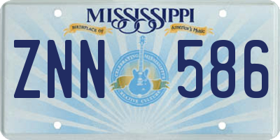 MS license plate ZNN586