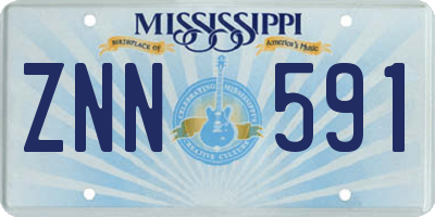 MS license plate ZNN591
