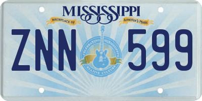 MS license plate ZNN599