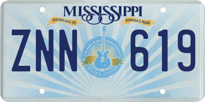 MS license plate ZNN619