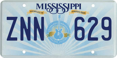 MS license plate ZNN629