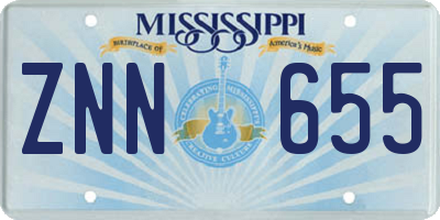MS license plate ZNN655