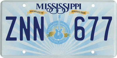 MS license plate ZNN677