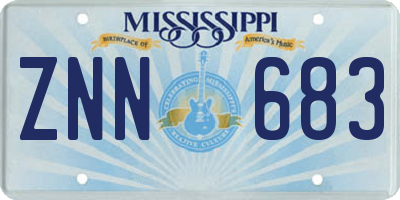 MS license plate ZNN683