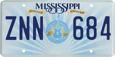 MS license plate ZNN684