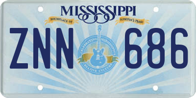 MS license plate ZNN686