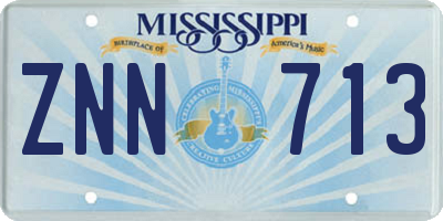 MS license plate ZNN713