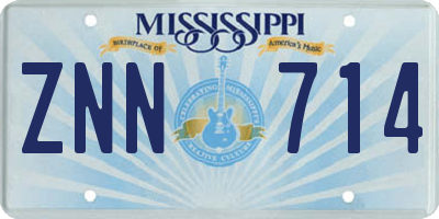 MS license plate ZNN714