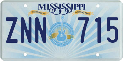 MS license plate ZNN715