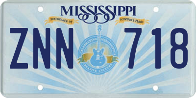 MS license plate ZNN718