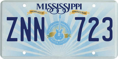 MS license plate ZNN723