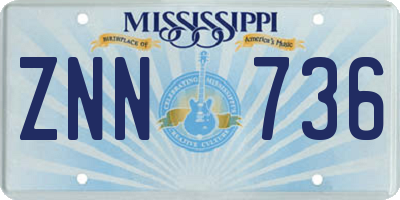 MS license plate ZNN736