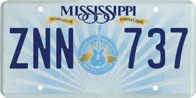 MS license plate ZNN737