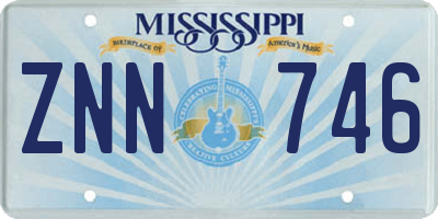 MS license plate ZNN746