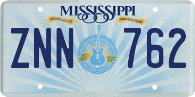 MS license plate ZNN762
