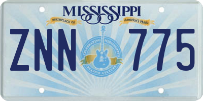 MS license plate ZNN775