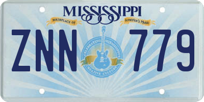 MS license plate ZNN779