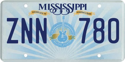 MS license plate ZNN780