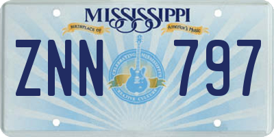 MS license plate ZNN797