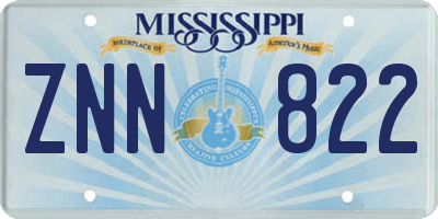 MS license plate ZNN822