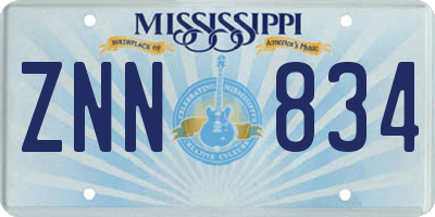 MS license plate ZNN834