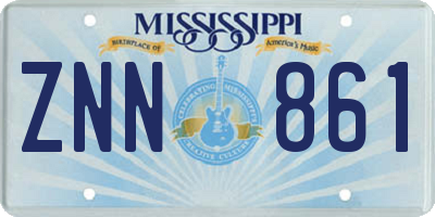 MS license plate ZNN861