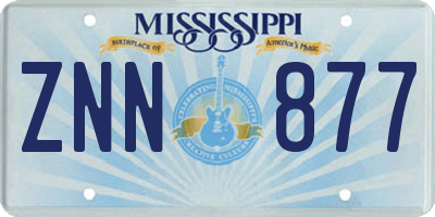 MS license plate ZNN877