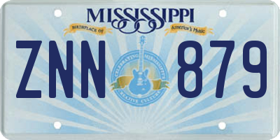 MS license plate ZNN879