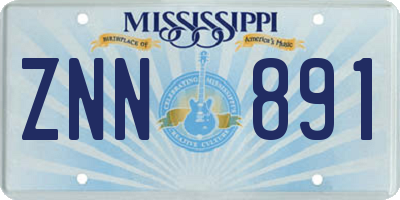 MS license plate ZNN891