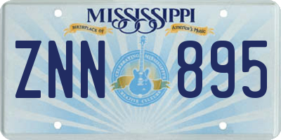 MS license plate ZNN895