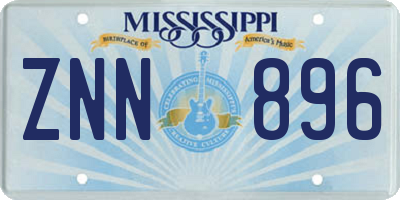 MS license plate ZNN896