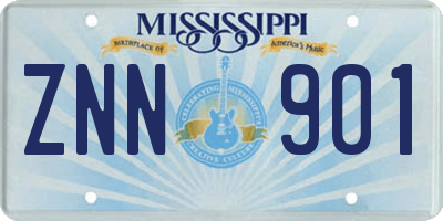 MS license plate ZNN901