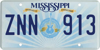 MS license plate ZNN913