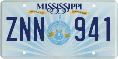 MS license plate ZNN941