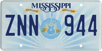 MS license plate ZNN944