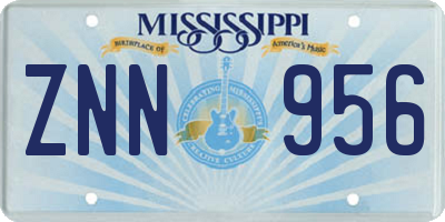 MS license plate ZNN956
