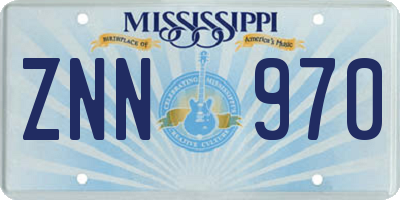 MS license plate ZNN970