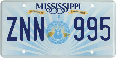 MS license plate ZNN995