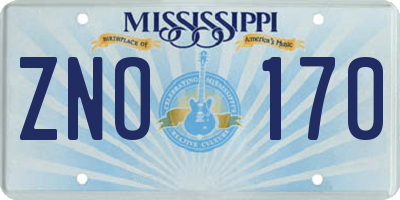 MS license plate ZNO170