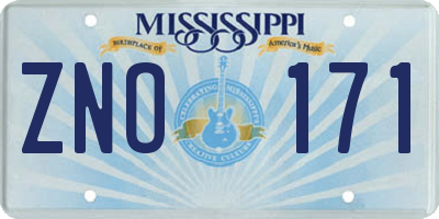 MS license plate ZNO171