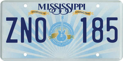 MS license plate ZNO185