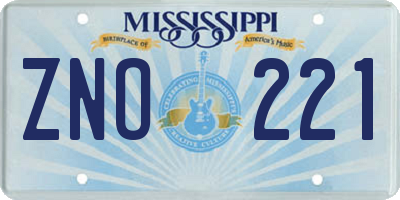 MS license plate ZNO221