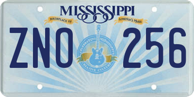 MS license plate ZNO256