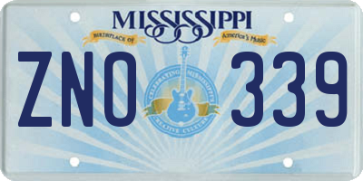 MS license plate ZNO339